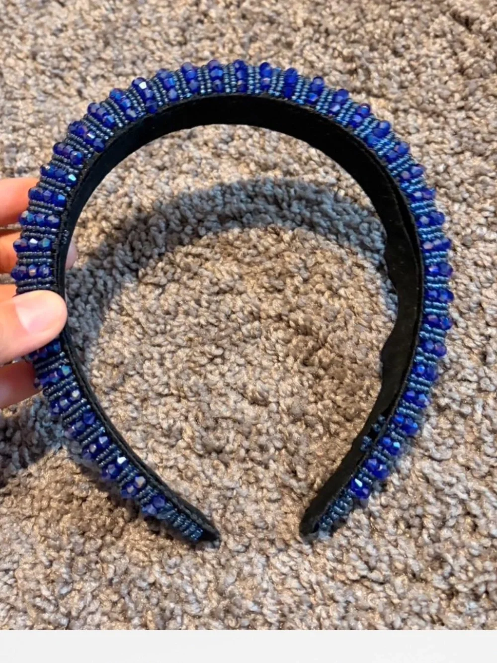 Beaded Royal Blue Statement Beaded Headband